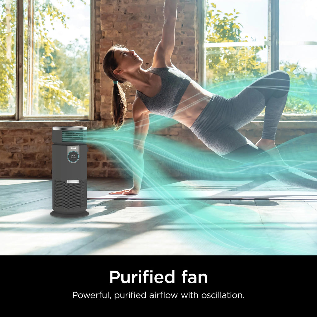 Open Box Shark - 3-in-1 Air Purifier, Heater & Fan with NanoSeal HEPA, Cleansense IQ, Odor Lock, for 500 Sq. Ft - Grey HC452