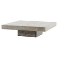 Modrest Morley Square Modern Concrete Stone Coffee Table in Dark Gray