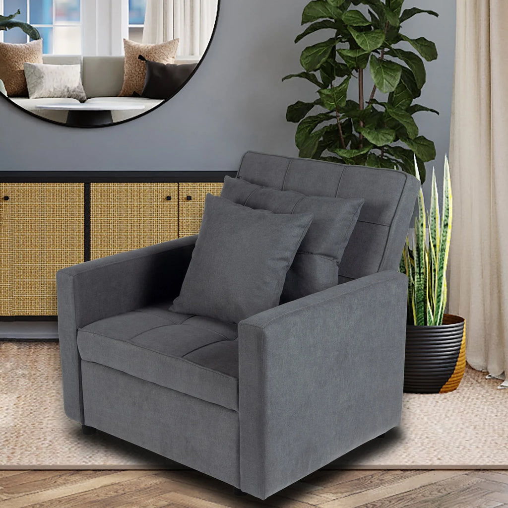 Polar Aurora Sofa Bed 3 in 1 Convertible Chair Bed Lounger Sleeper Chair Single Recliner for Small Space Adjustable Backrest
