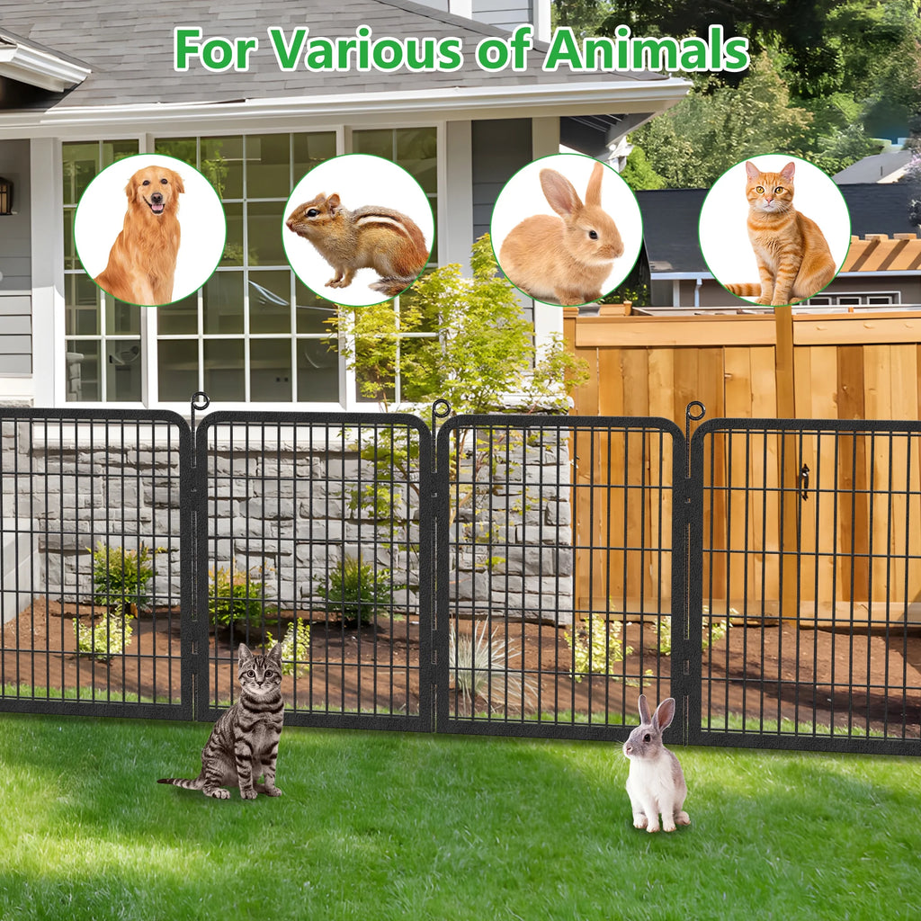 Garden Fence with Gate Fencing No Dig Fence Panels 30ft(L)��32in(H) for Yard Animal Barrier Decorative Garden Fencing for Backyard Patio Garden Fences and Borders for Dogs