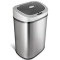 Nine Stars Automatic Trash Can, 21 Gallon Stainless Steel, Motion Sensor Hands Free Soft Close Lid Garbage Bin, Silver