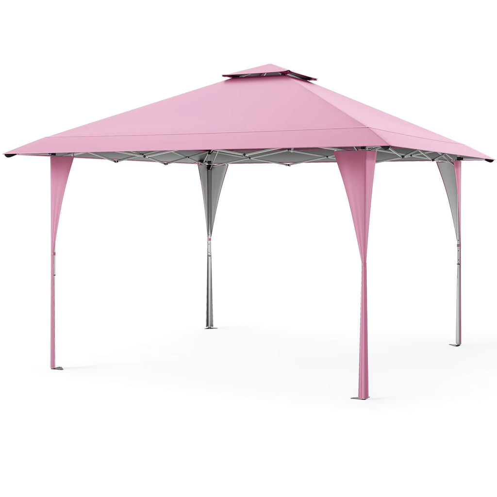 Costway 13 X 13 FT Pop up Gazebo Outdoor Canopy Tent with Portable Carrying Bag 8 Stakes Gray