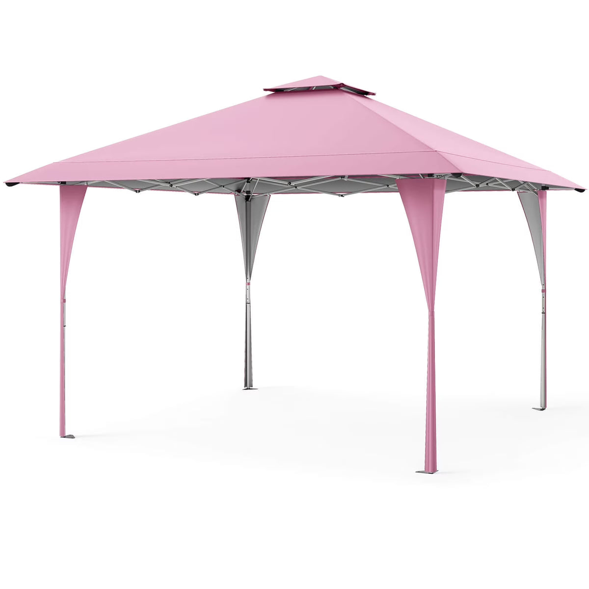 Costway 13 X 13 FT Pop up Gazebo Outdoor Canopy Tent with Portable Carrying Bag 8 Stakes Gray