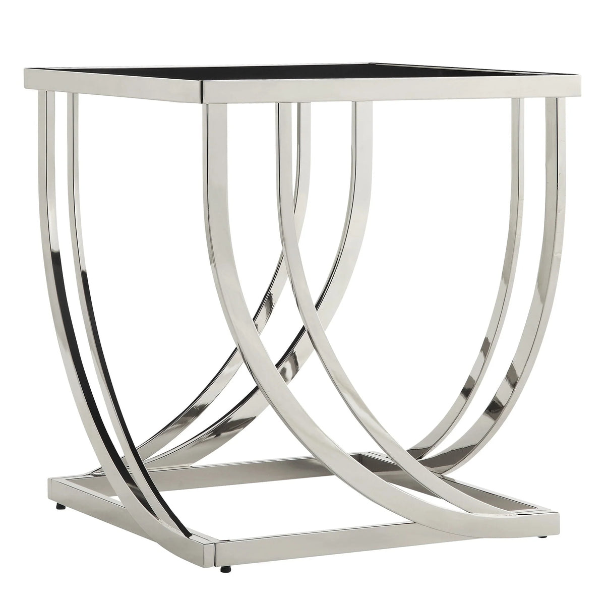 Weston Home Steel Arch Curved Sculptural End Table, Chrome