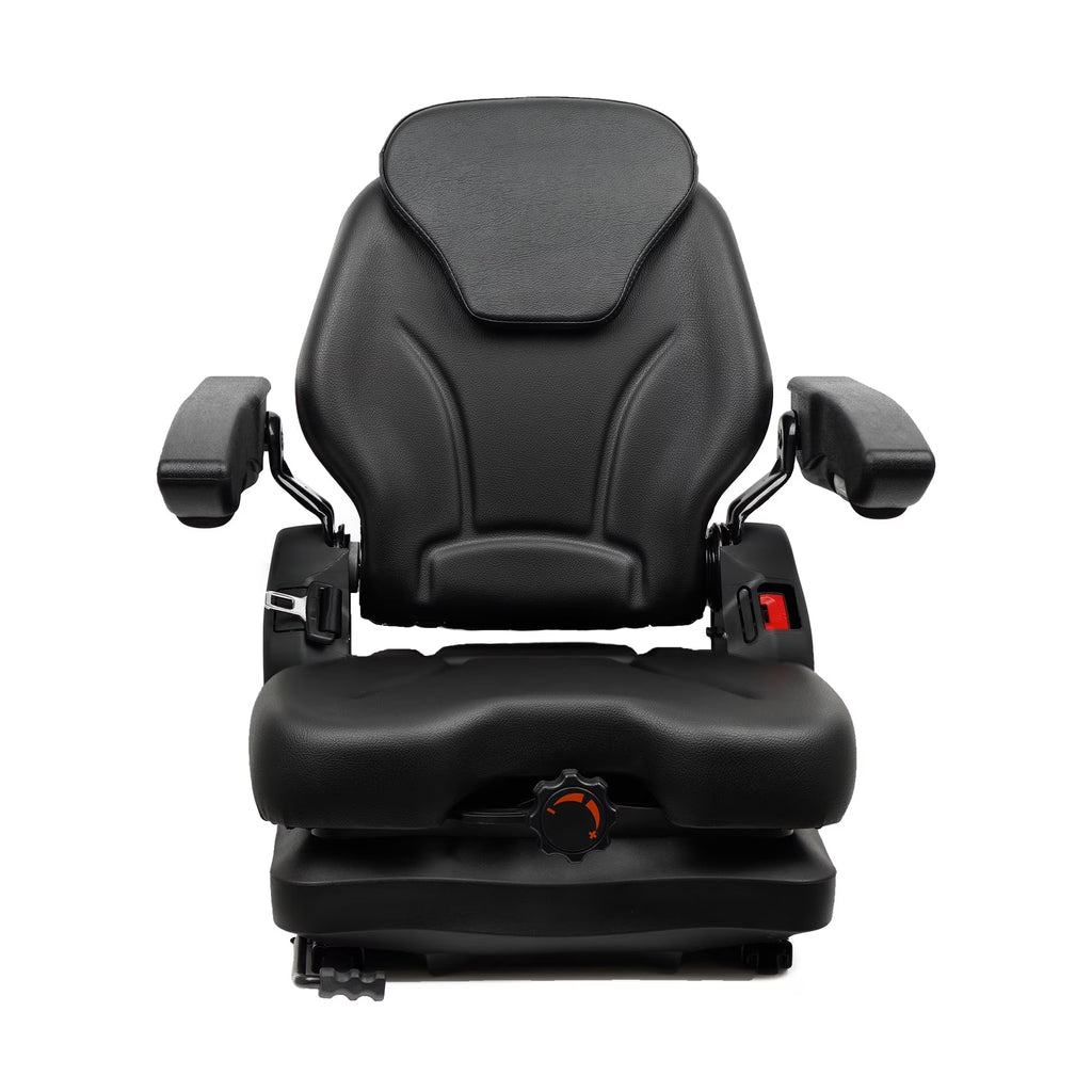 TICSEA Highback Bad Boy Tractor Mower Seat, Adjustable Backrest Headrest and Slide Rails Forklift seat, Adjustable Armrests Shock Absorber Heavy Duty for Excavator Harvester