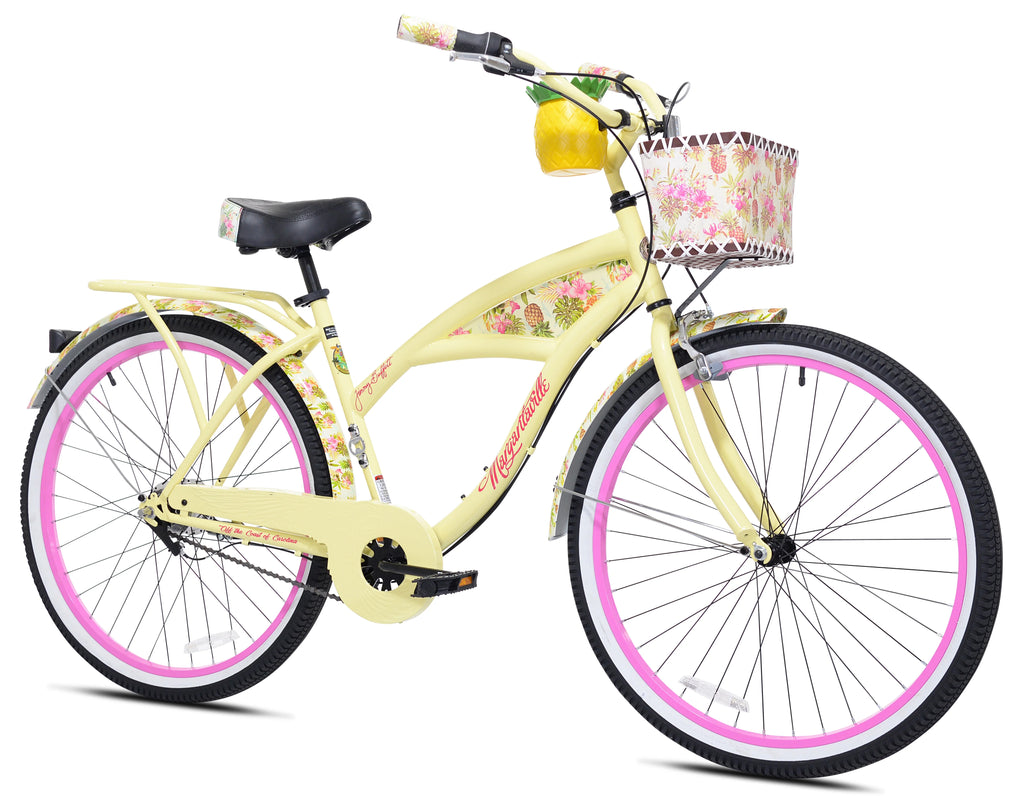 26" Margaritaville Women's 3-Speed Cruiser Bike, Yellow