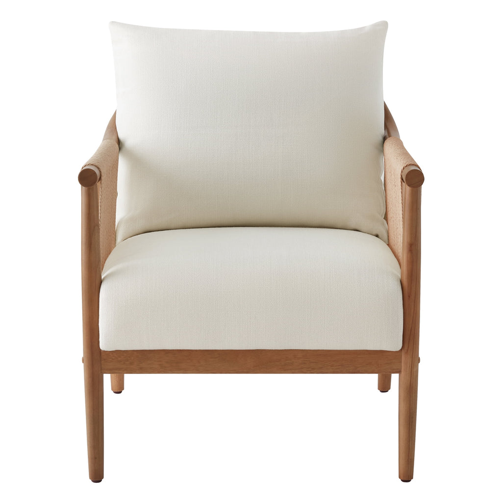 CHITA Modern Accent Chair, Braid Armchair Living Room Chair, Cream