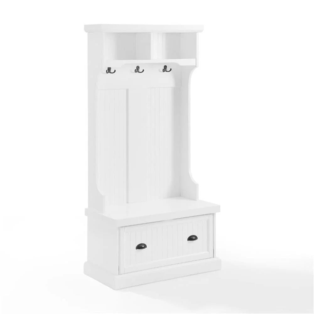 Crosley Furniture Shoreline Coastal MDF Wood Hall Tree in White