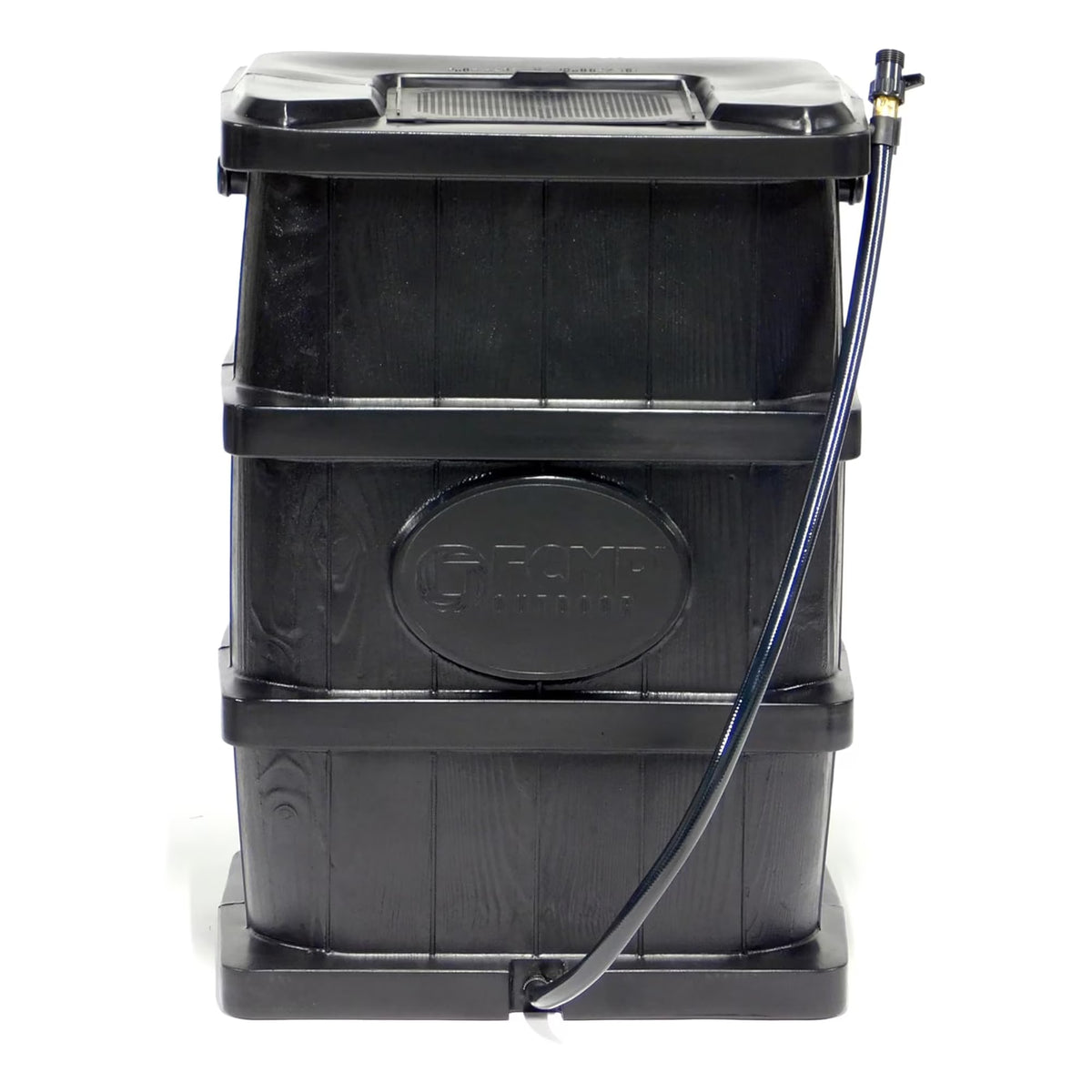 FCMP Outdoor WG4000-GRY Home Outdoor Wood Grain Rain Water Catcher Barrel