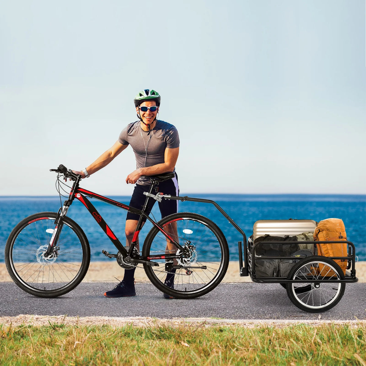 Ktaxon Two Wheel Bicycle Cargo Trailer, Black