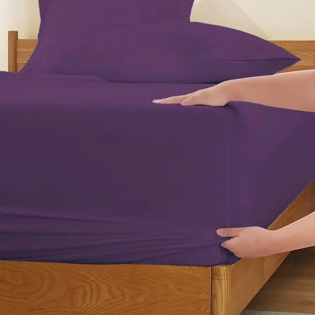 1000 Thread Count 4-Piece 100% Egyptian Cotton Bed Sheets Luxury Hotel Sheets Fits Mattress Upto 21" Deep Pocket, Twin XL Size - Burgundy Solid