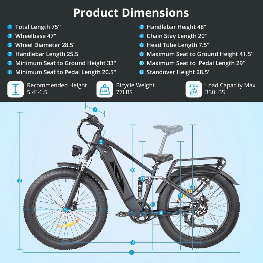 Electric Bike for Adults,1000W E Bikes for Men,26" Fat Tire Electric Bikes,48V 17.5AH Battery,28MPH,7 Speed&Dual Hydraulic Disc Brakes,LCD Screen,60Miles Range,Electric Mountain Bicycle