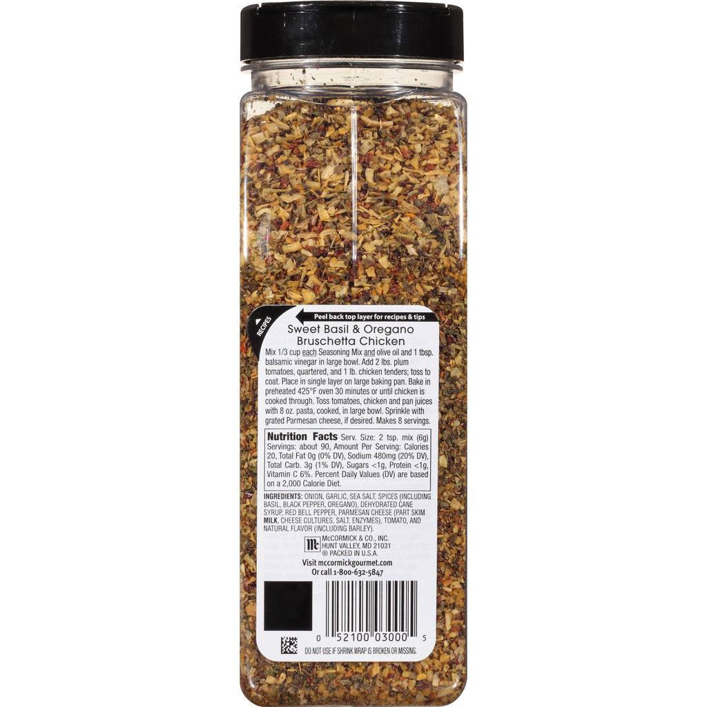 McCormick, Gourmet Bruschetta Seasoning Mix, Sweet Basil & Oregano, 19 oz