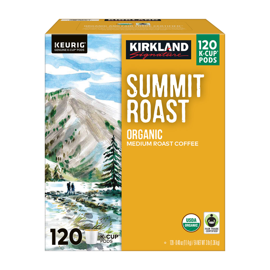Kirkland Signature Coffee Organic Summit Roast K-Cup Pod, 120-count