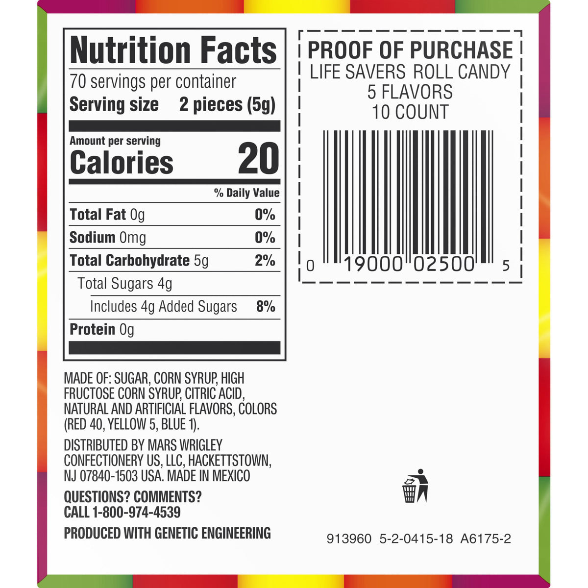Life Savers Hard Candy, Original 5 Flavors, 1.14 oz, 20-count