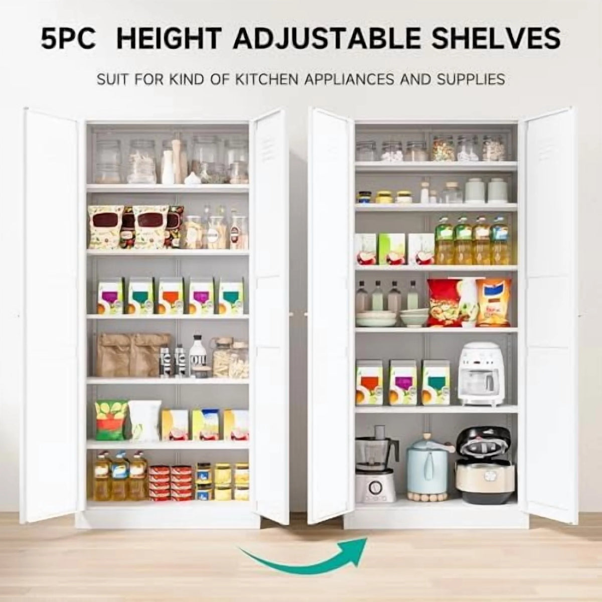 Metal Wardrobe Cabinet with Hanging Rod,Black Armoire Wardrobe Closet,Metal Clothing Storage Cabinet with Adjustable Shelves and Doors,72" Cloth Storage Cabinets for Home,Living/Laundry Room