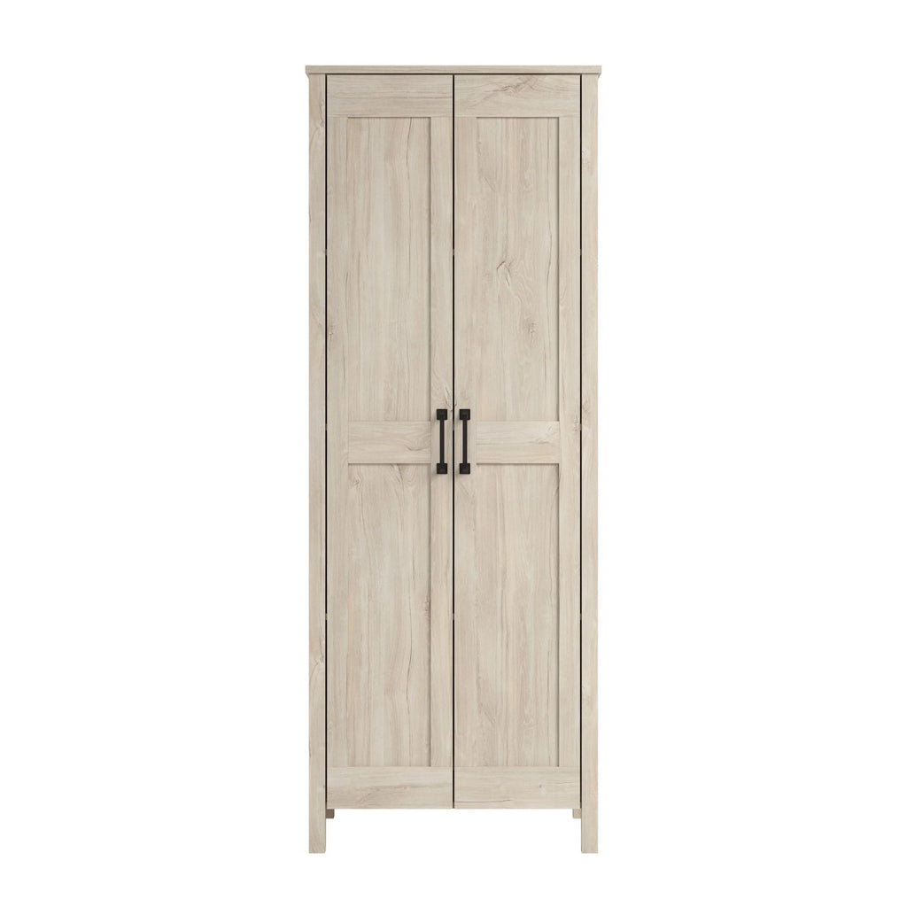 Sauder Two-Door Storage Cabinet, Chalk Oak Finish