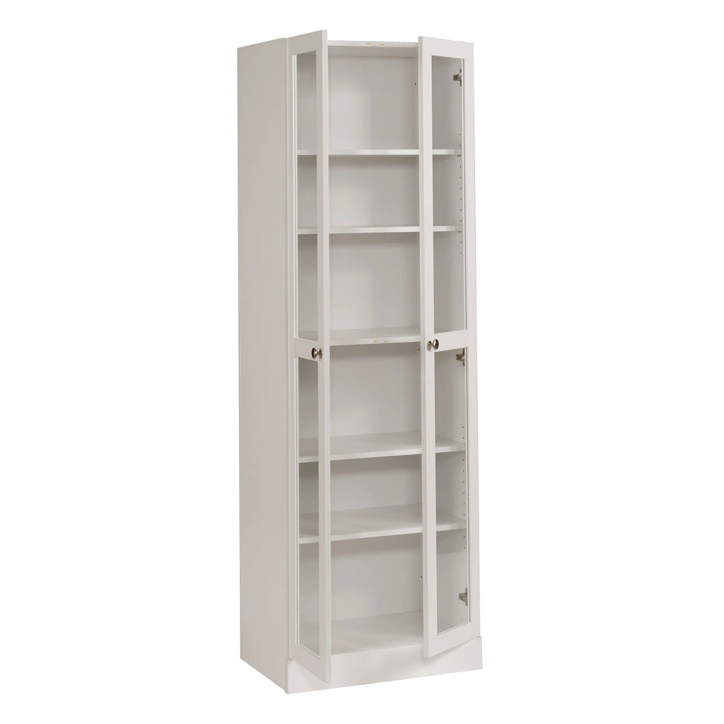 Mainstays Glass Door Storage Bookcase, Black Finish