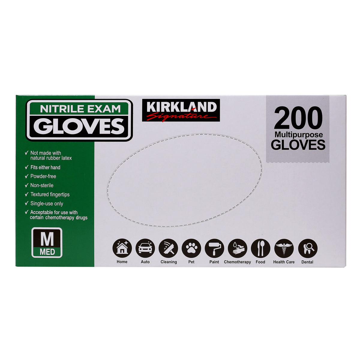 Kirkland Signature Nitrile Exam Gloves, 400-count, Size Medium