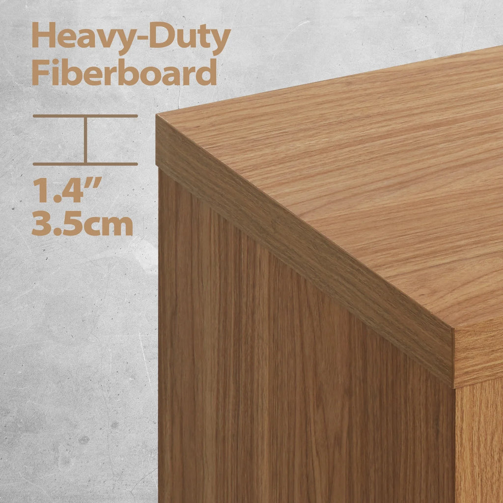 ARKANTOS Wooden 6 Drawer Double Dressers, Wide Chests of Drawers for Bedroom, Natural Oak
