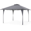Costway 13 X 13 FT Pop up Gazebo Outdoor Canopy Tent with Portable Carrying Bag 8 Stakes Gray