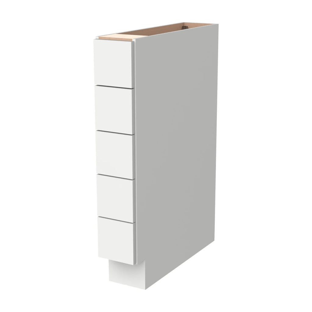 6-Inch Narrow Solid Wood 5-Drawer Assembled Kitchen Base Cabinet, Spice Organizer