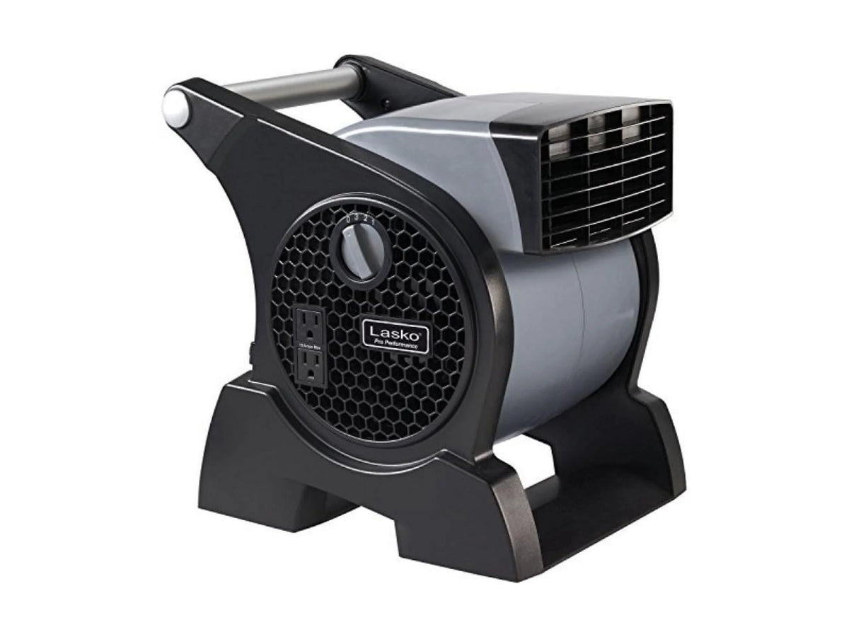 Lasko Pro Performance High Velocity Utility Fan with Integrated Power Outlets
