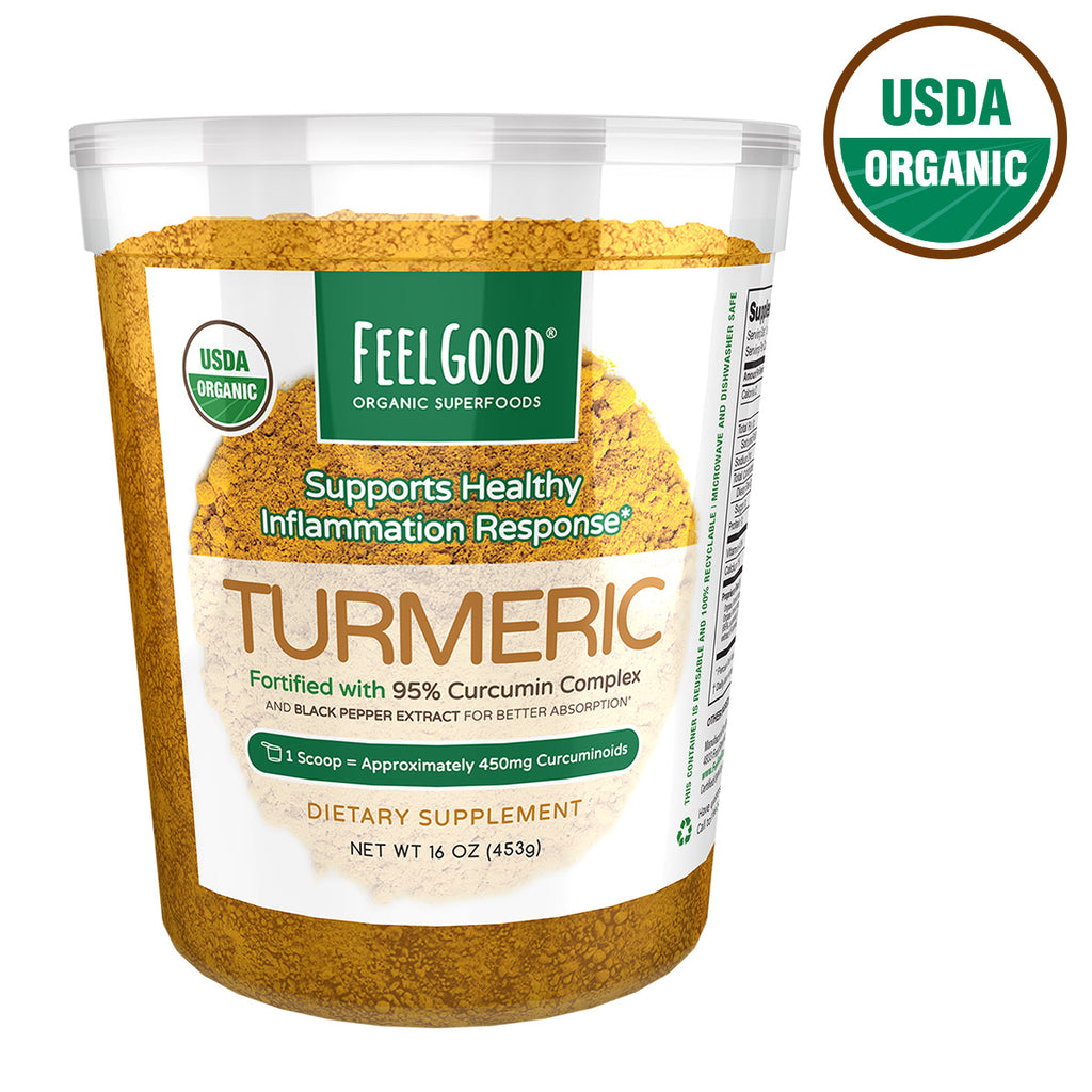 FEELGOOD USDA Organic Turmeric Powder, 16 oz