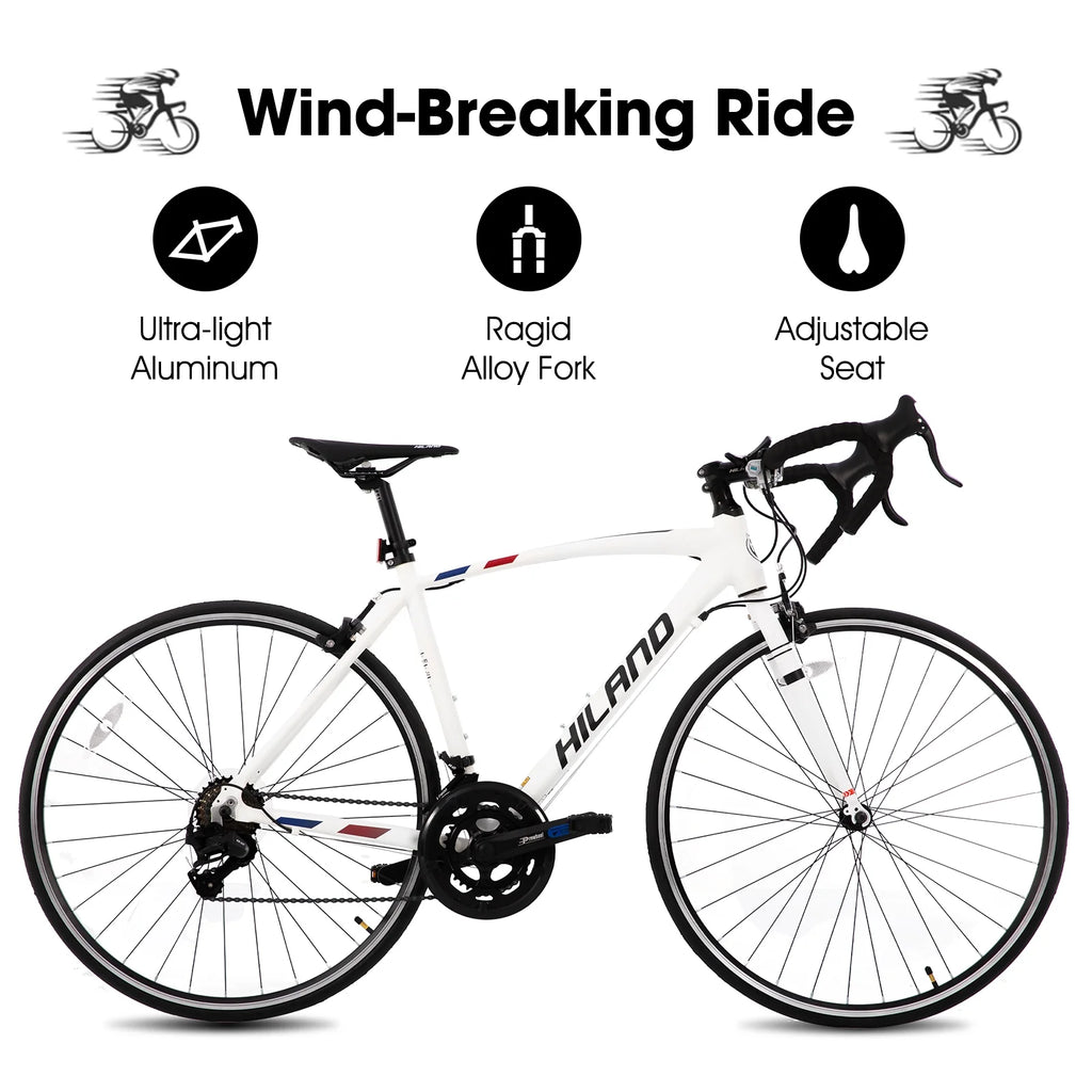 Hiland Road Bike,Shimano 14 Speeds,Light Weight Aluminum Frame,700C Racing Bike for Men